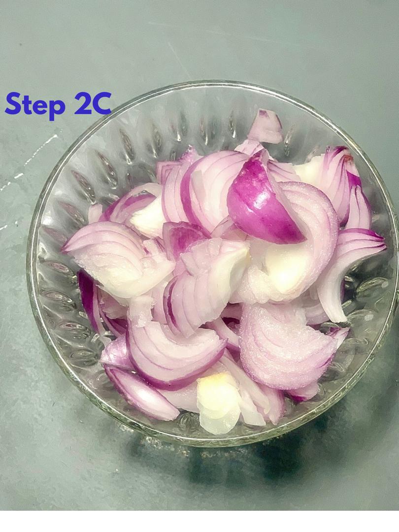 Sliced Onion for making Nigerian Stew Without Oil
