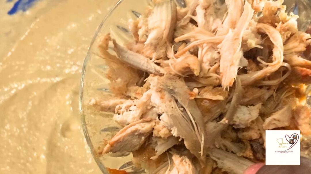 Moi Moi Recipe | How To Make Beans Pudding In Nigeria ; Adding fully cooked chicken fillet to Moi Moi Mixture