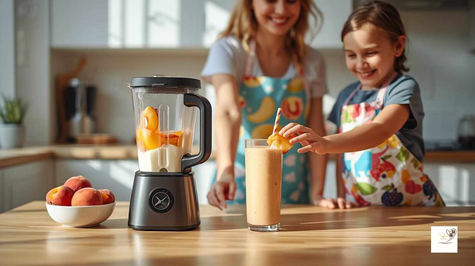 Healthy-Smoothies-Kids-Can-Blend-or-Mix-Creamy-Peach-youghurt-smoothie