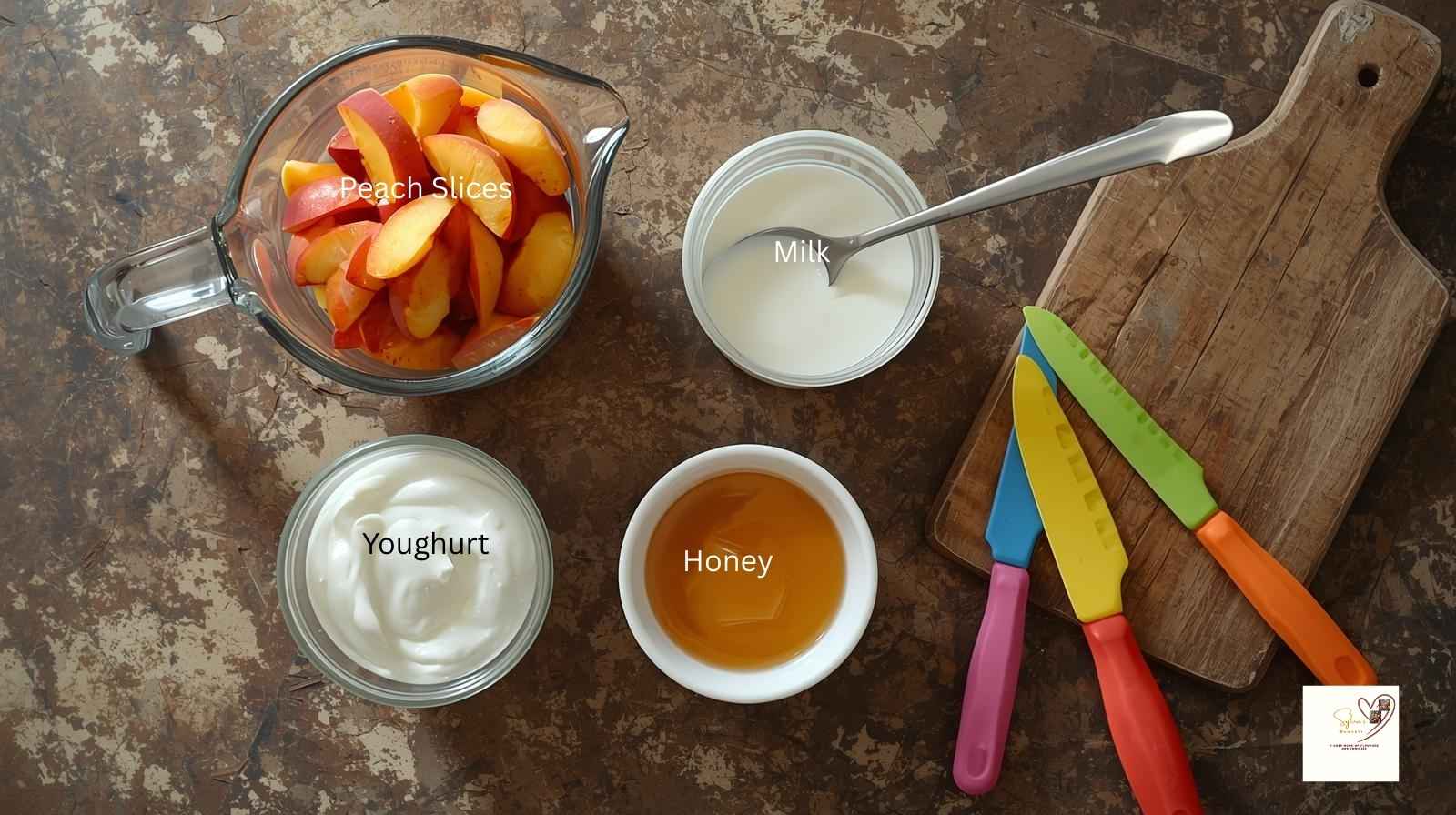  Ingredients-for-Creamy-Peach-Yogurt-Smoothie