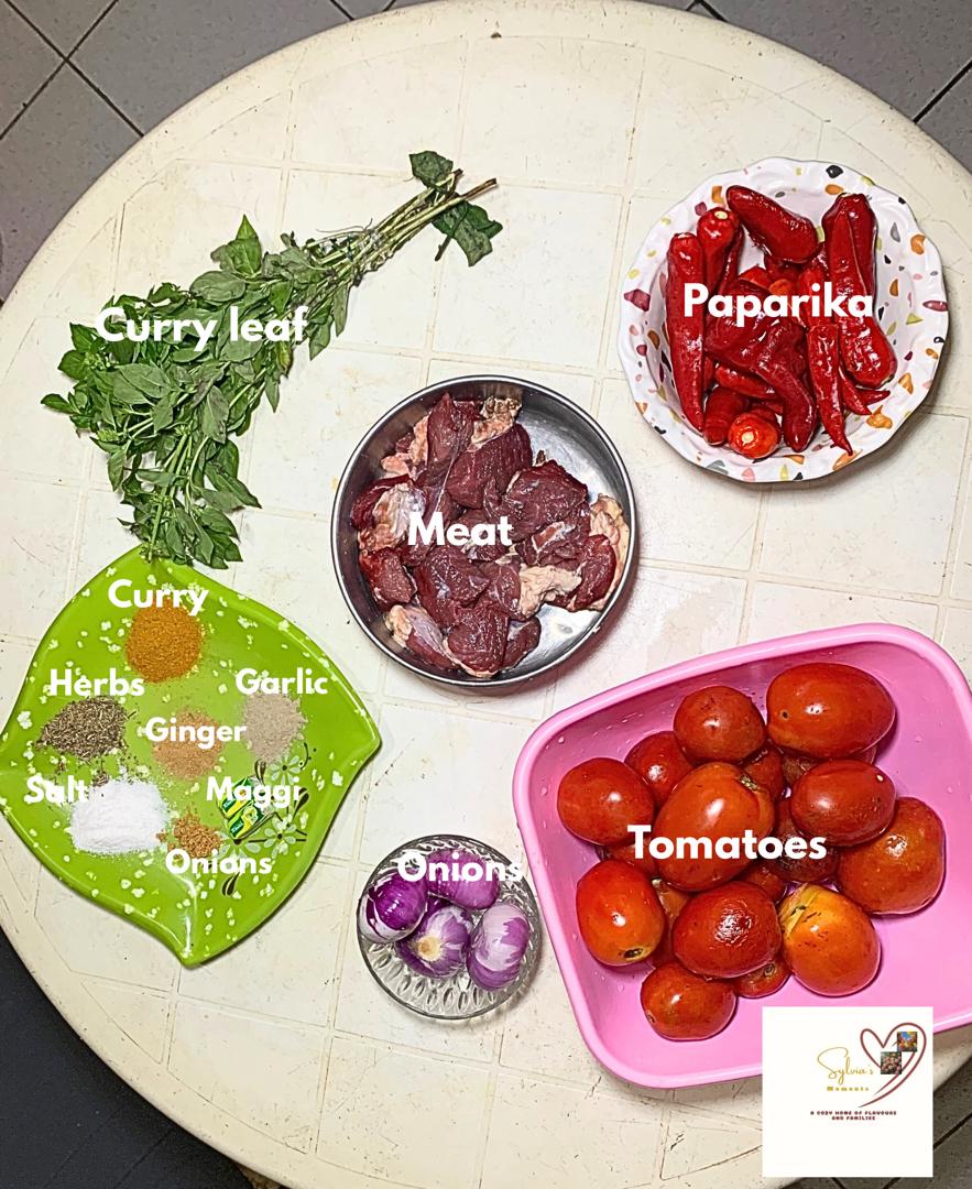 ingredients for tomato stew