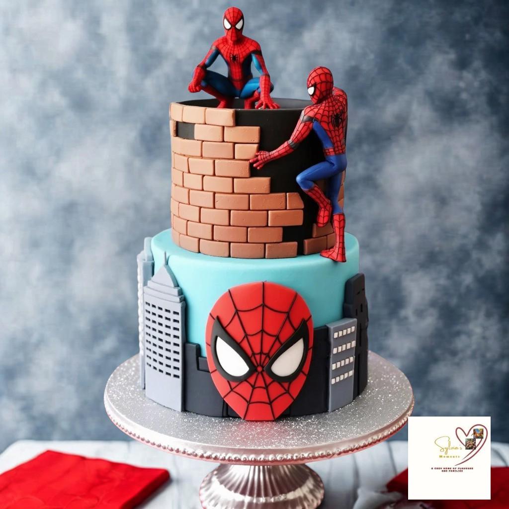 Spiderman themed cake for a baby boy