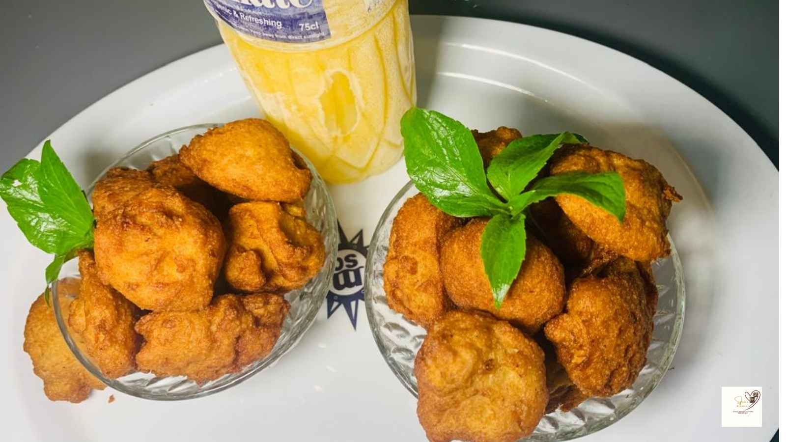 Crispy-Nigerian-Akara-(Bean Cake) Recipe-Akara-paired-with-fresh-juice
