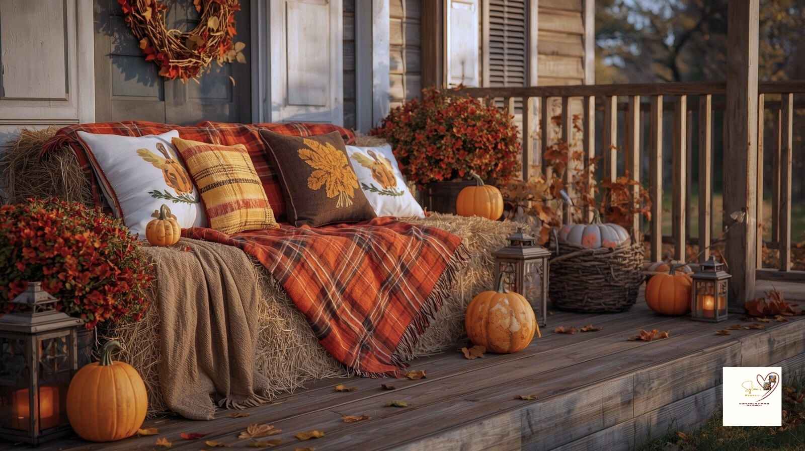 DIY-Thanksgiving-Decorations-on-a-Budget-Create-Cozy-Holiday Magic-Hay-bales-chair-decoration