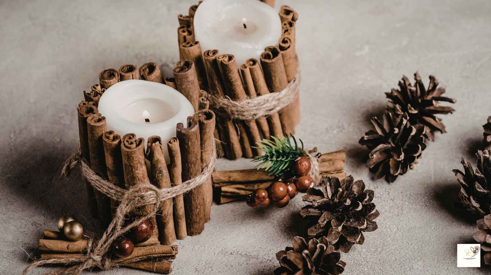  10-Easy-DIY-Christmas-Crafts-Using -Nature- CINNAMON-STICK-CANDLE-HOLDERS.