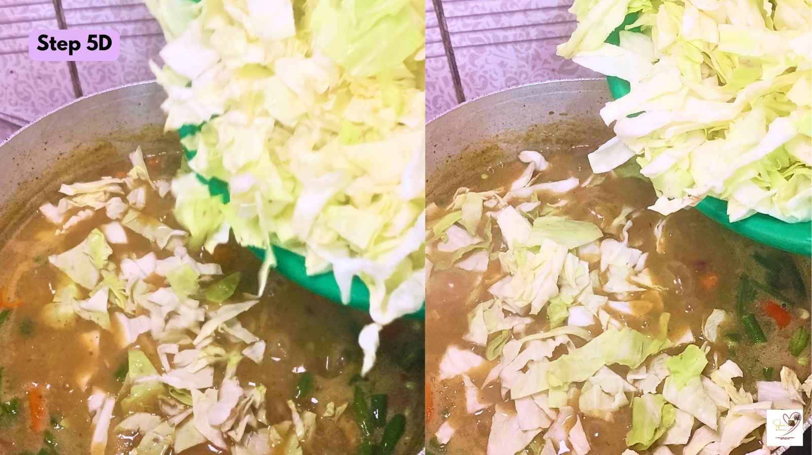 ADDING-CABBAGE-SLICES-TO-CHICKEN-CURRY-SAUCE-RECIPE