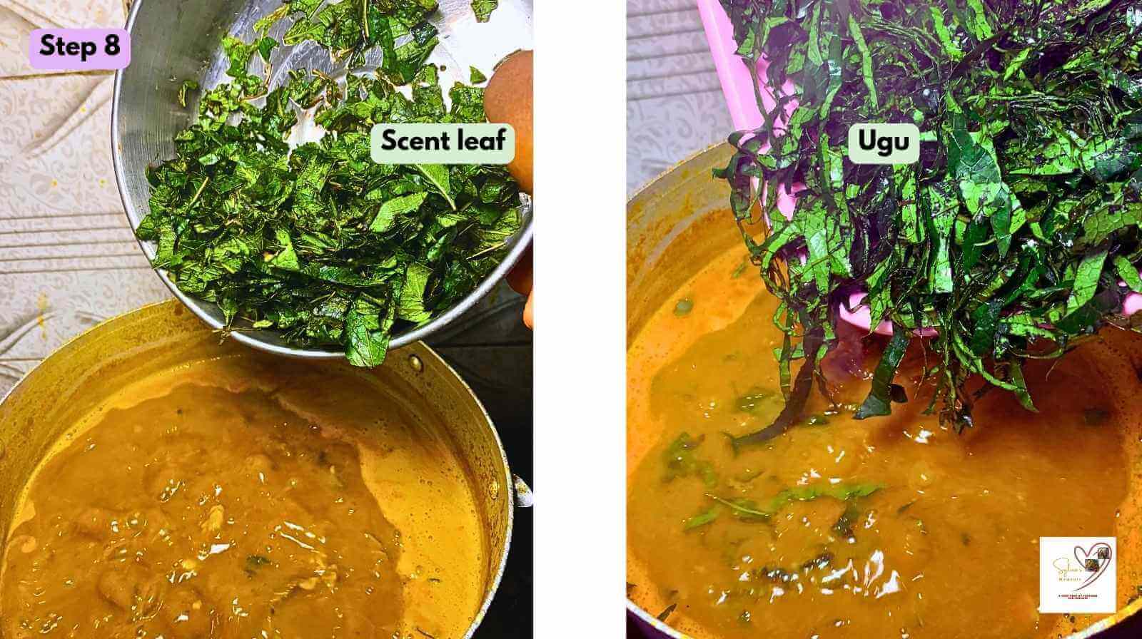 Adding-scent-leaf-to-banga-stew