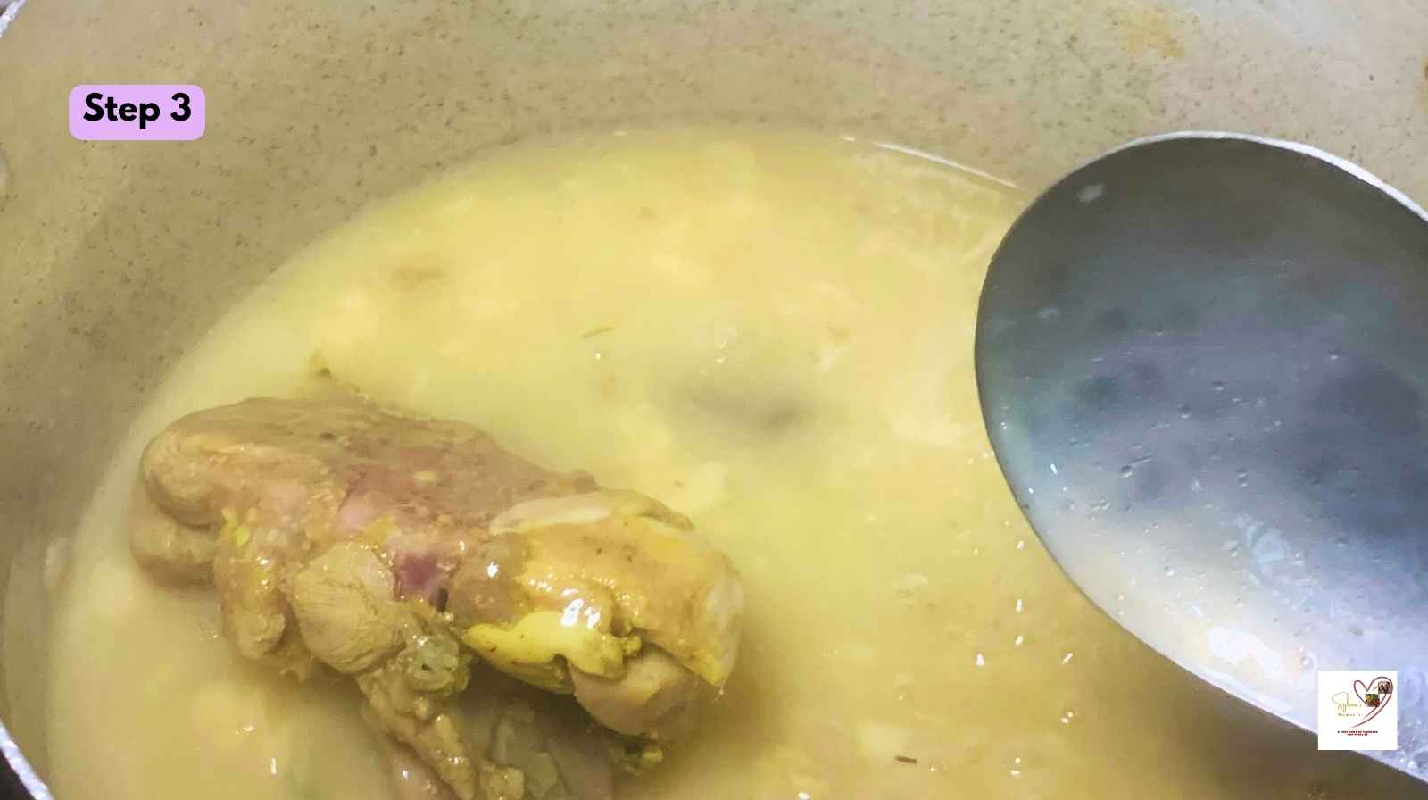 Step-3-Adding-semi-cooked-chicken-to-chicken-curry-sauce