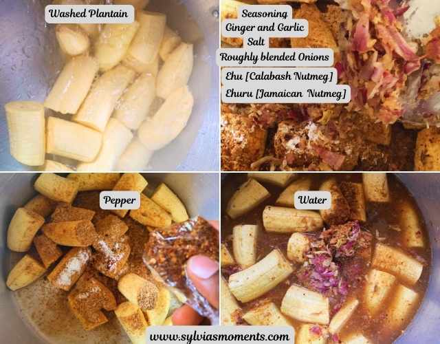 broth-Preparation-for-making-catfish-peppersoup-and-unripe-plantain.