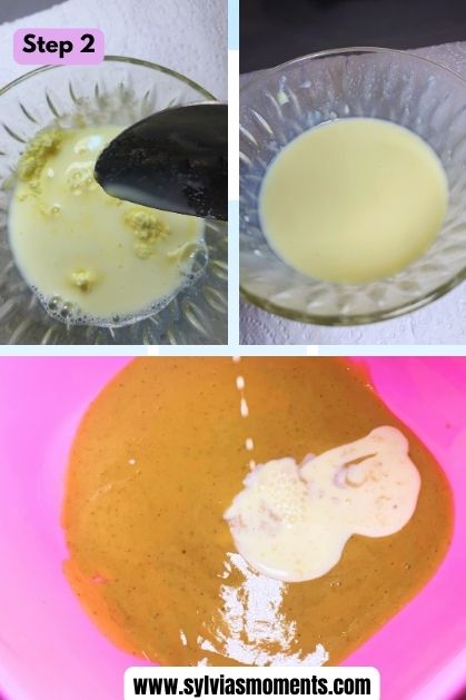 Adding-milk-to-plantain-batter