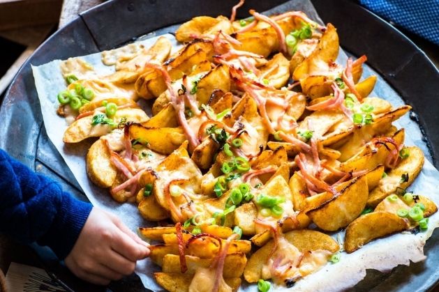 Loaded-Potato-Wedges-12-Easy-BBQ-Side-Dishes-for-4th-of-July-Cookouts