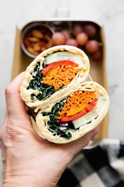 Humus-Veggie-Wrap-15-Healthy-No-Reheat-School-Lunch-Ideas-Kids-Finish-Every-Time