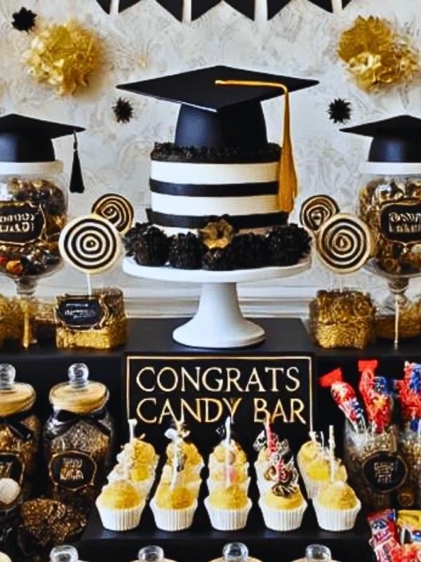 Candy-Graduation-Buffet-Table-21-Cute-Graduation-Party-Desserts-Everyone-Will-Want-at-the-Party.
