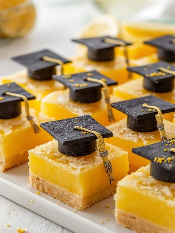 Lemon-Bars-with-Powdered-Sugar-21-Cute-Graduation-Party-Desserts-Everyone-Will-Want-at-the-Party.