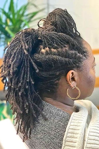 Mature-Sisterlocks-half-up-do